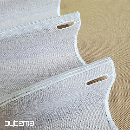 Moderní vyšívaná záclona V52 smetanovo bílá