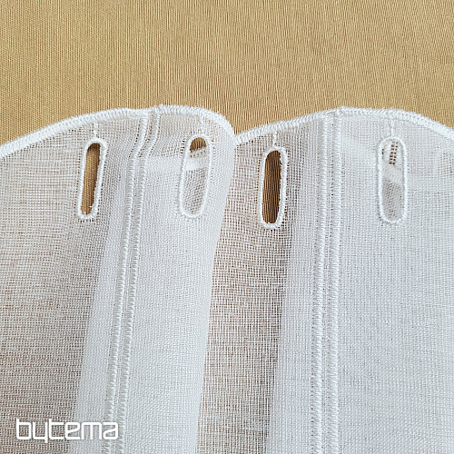 Moderní vyšívaná záclona V52 smetanovo bílá