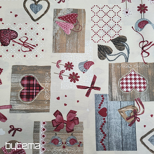 Dekorační látka TM PATCHWORK bordó