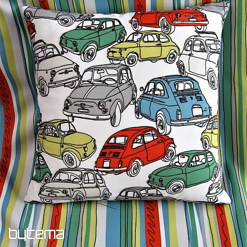 Dekorační látka CARS white/color