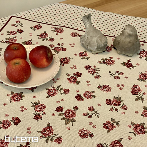 Gobelínový ubrus a šál RŮŽIČKY