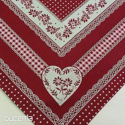 Gobelínový ubrus a šál SELSKÁ JIZBA červená