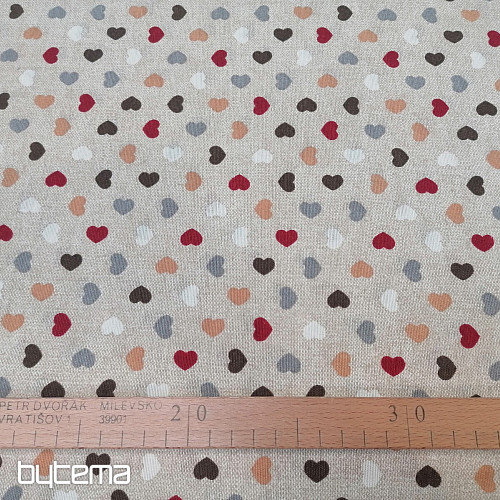 Dekorační látka MINI SRDCE
