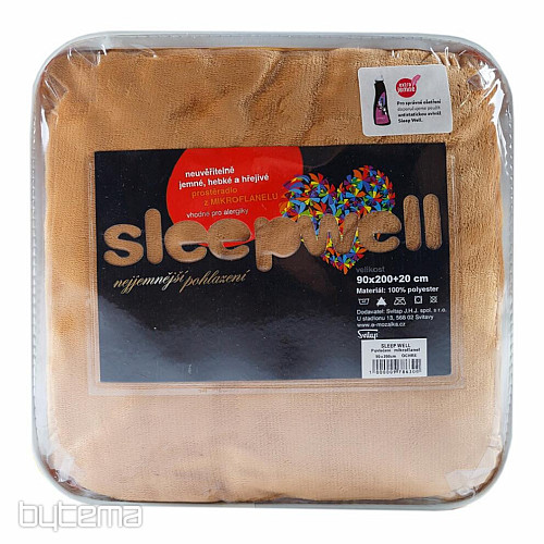 Prostěradlo mikroflanel  SLEEP WELL okrová