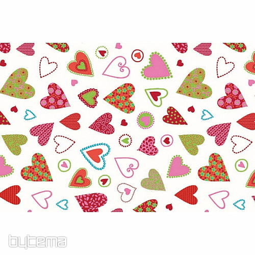 Dekorační látka SRDCE BAROQUE barevné