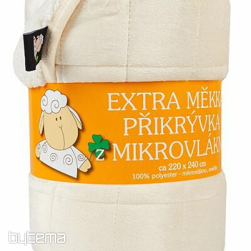 Deka z mikrovlákna EXTRA MĚKKÁ OVEČKA prošev smetanová