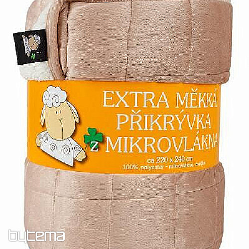 Deka z mikrovlákna EXTRA MĚKKÁ OVEČKA prošev OŘÍŠKOVÁ