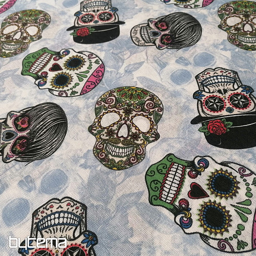 dekorační látka SKULL voodoo