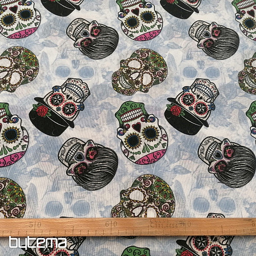 dekorační látka SKULL voodoo