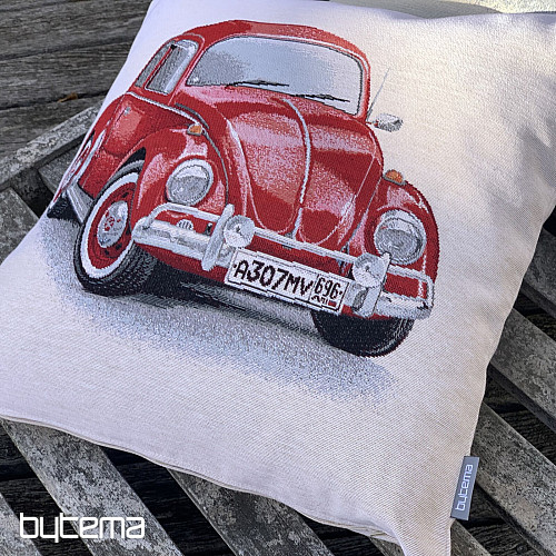 Gobelínový povlak na polštář VW BROUK ČERVENÝ