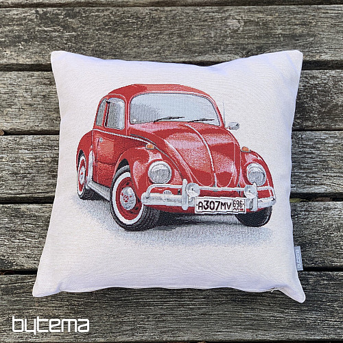 Gobelínový povlak na polštář VW BROUK ČERVENÝ