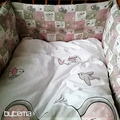 Bavlněná látka BABY ZOO růžová