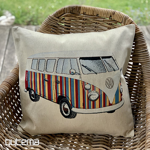 Gobelínový povlak na polštář AUTOBUS VW HIPPIE