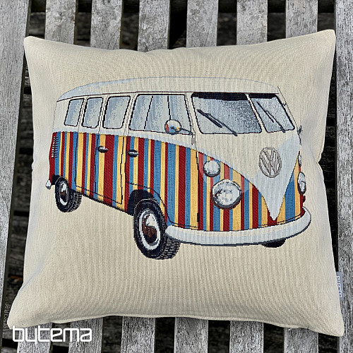 Gobelínový povlak na polštář AUTOBUS VW HIPPIE