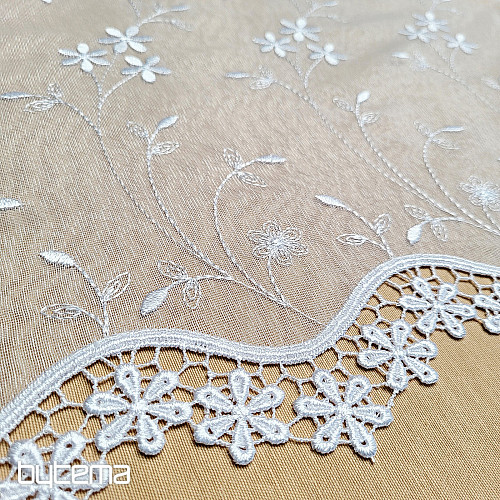 Vyšívaná záclona 705 BÍLÁ