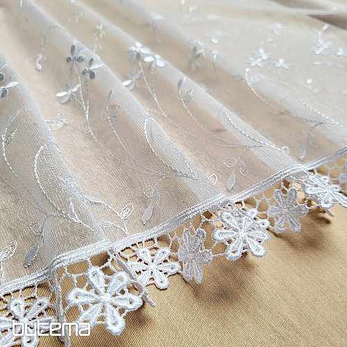 Vyšívaná záclona 705 BÍLÁ