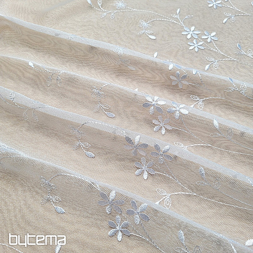 Vyšívaná záclona 705 BÍLÁ