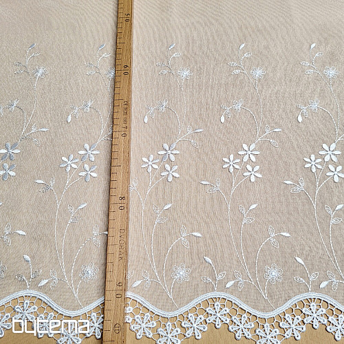 Vyšívaná záclona 705 BÍLÁ