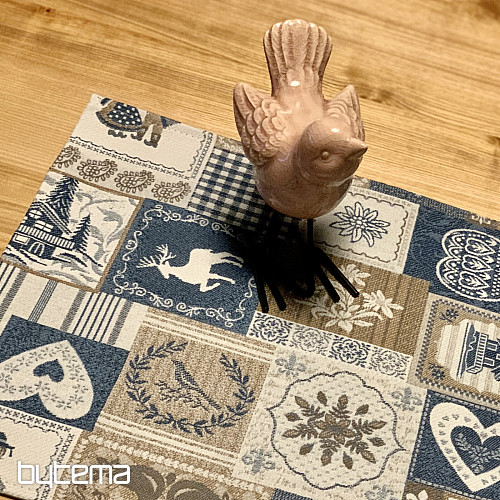 Prostírání PATCHWORK SRDCE modré