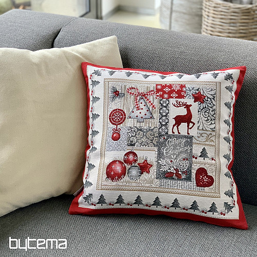 Vánoční gobelínový povlak polštář MERRY CHRISTMAS