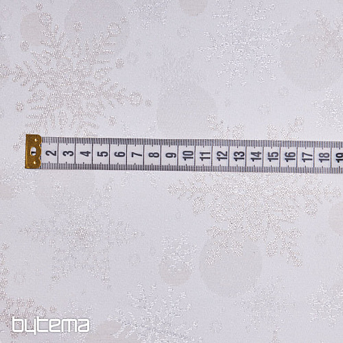 Dekorační žakárová látka VLOČKY II. natur silver