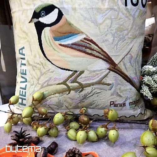 Dekorační povlak na polštář POST STAMP PTÁČEK