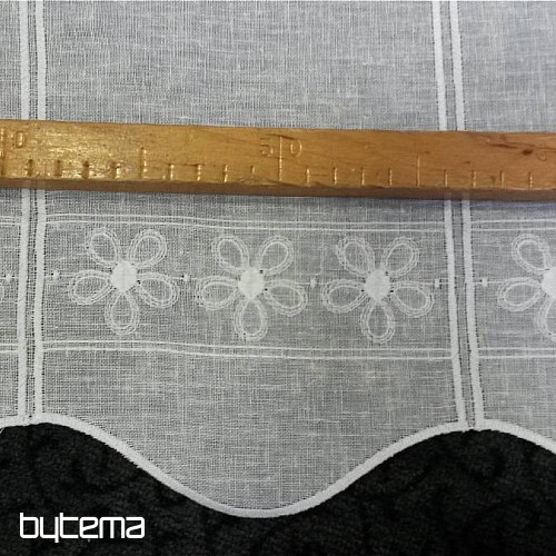 záclona na vitrážku květy 11383 bílá