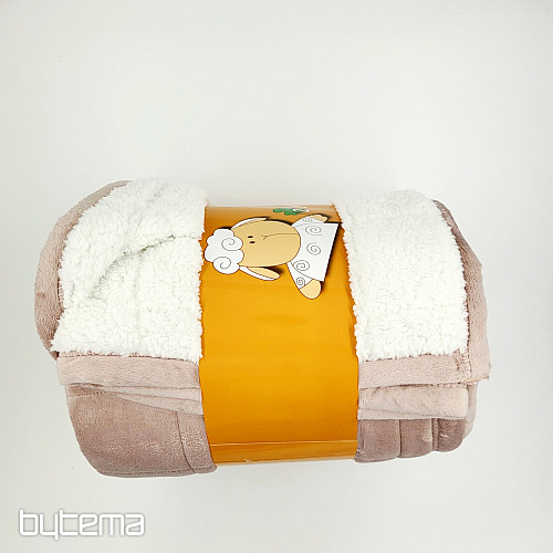 deka z mikrovlákna EXTRA MĚKKÁ OVEČKA prošev béžovošedá