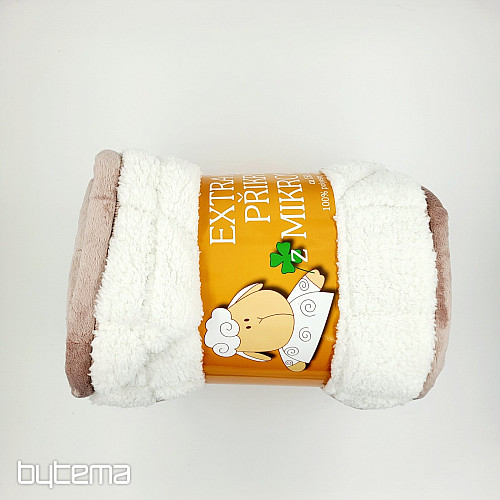 deka z mikrovlákna EXTRA MĚKKÁ OVEČKA prošev béžovošedá