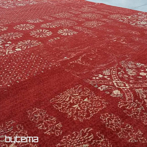 Luxusní vlněný koberec DJOBIE PATCH red
