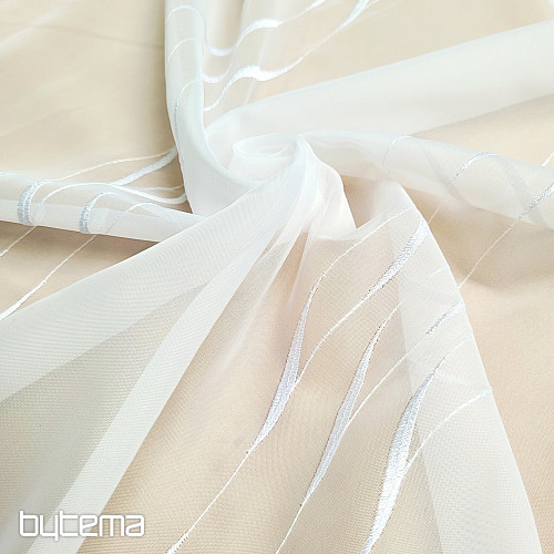 Vyšívaná luxusní záclona bílá GERSTER 195/0001