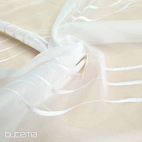 Vyšívaná luxusní záclona bílá GERSTER 195/0001