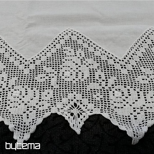 Bavlněná záclonka GLORY s háčkovanou krajkou 50 cm