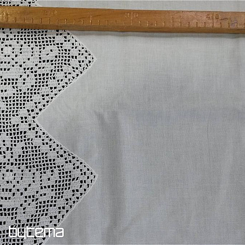 Bavlněná záclonka GLORY s háčkovanou krajkou 50 cm