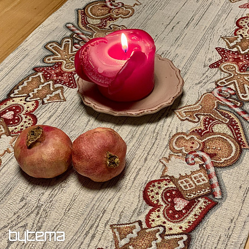 Gobelínový ubrus a šál VÁNOČNÍ PERNÍČKY