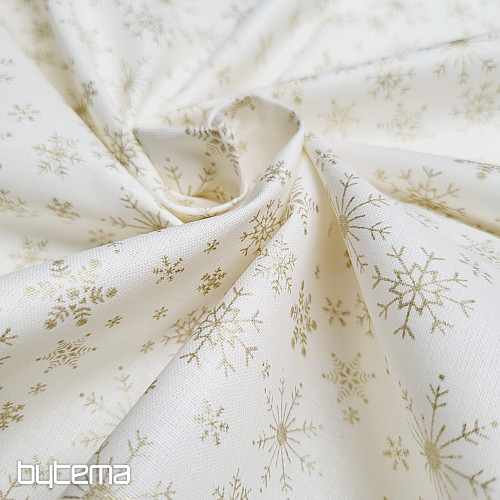 Bavlněná látka SMETANOVÉ VLOČKY