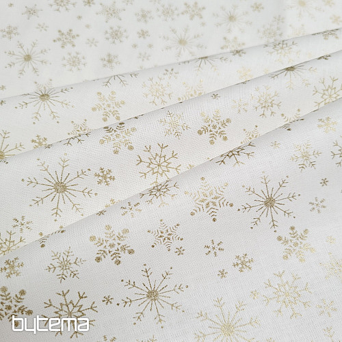 Bavlněná látka SMETANOVÉ VLOČKY