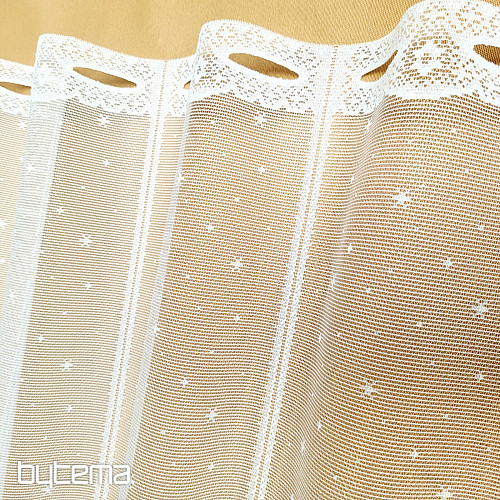 VÁNOČNÍ žakárová záclona na vitrážku SNĚHULÁK