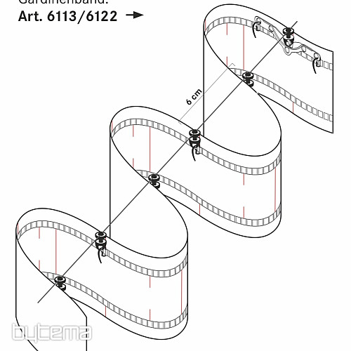 Řasící stuha NEW WAVE na záclonu 8 cm, 1:2