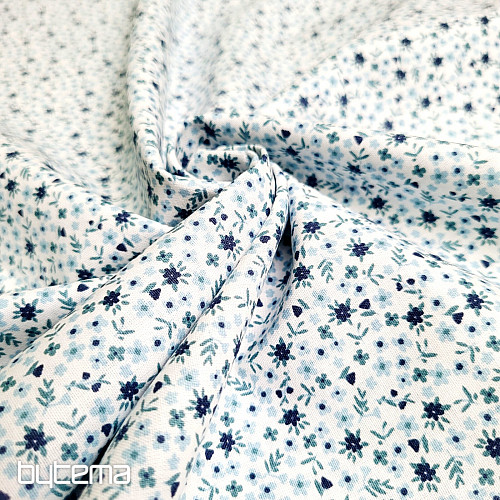 Bavlněná látka TOMETA kytička modrá