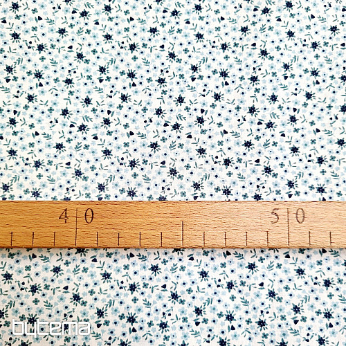 Bavlněná látka TOMETA kytička modrá