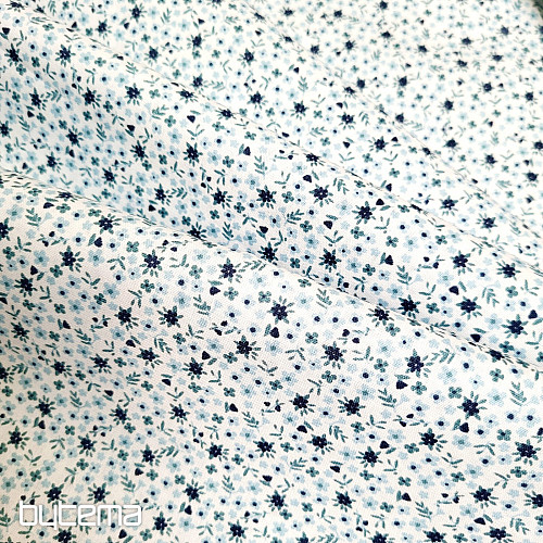 Bavlněná látka TOMETA kytička modrá