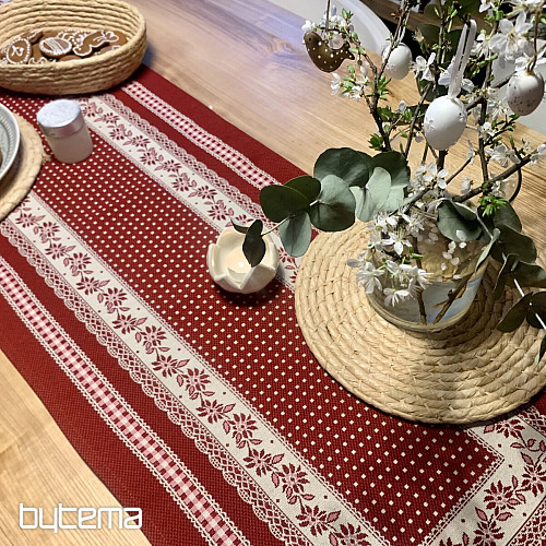 Gobelínový ubrus a šál SELSKÁ JIZBA červená
