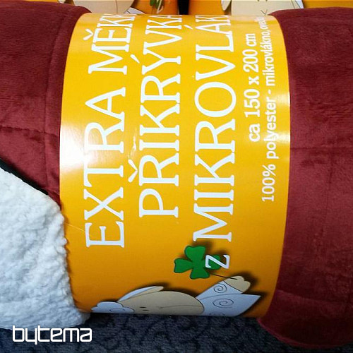 deka z mikrovlákna EXTRA MĚKKÁ OVEČKA prošev BORDÓ