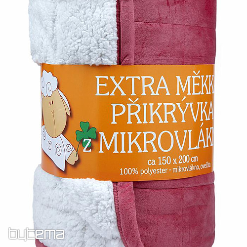 Deka z mikrovlákna EXTRA měkká OVEČKA prošev starorůžová