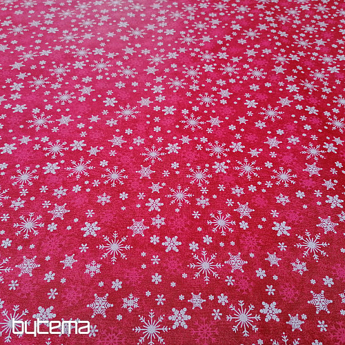 Bavlněná látka ČERVENÉ VLOČKY