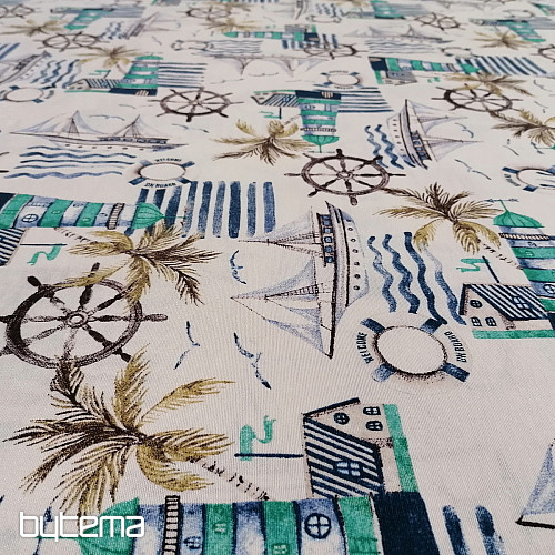 Dekorační látka MAJÁK zelený