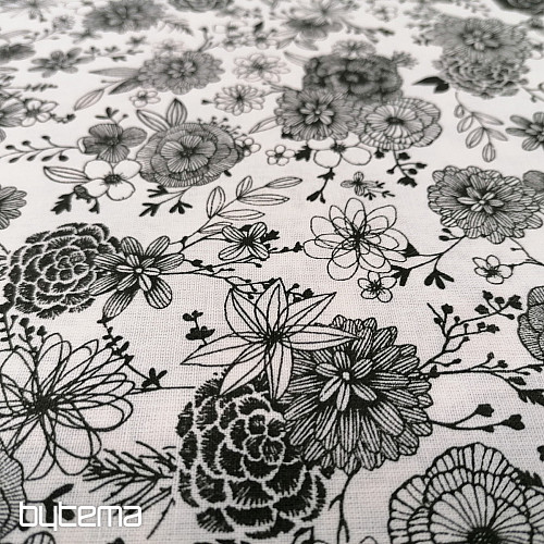 Bavlněná látka KVĚTY FLORAL 1