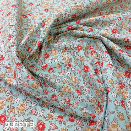 Bavlněná látka SARINA kytičky modrá