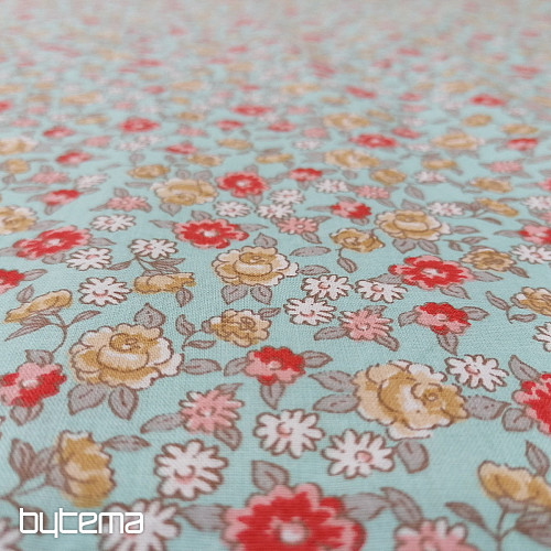 Bavlněná látka SARINA kytičky modrá